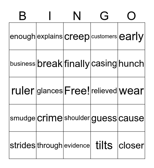 The Crime Bingo Card