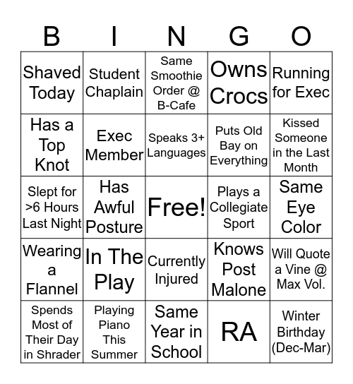 Get to Know You Bingo (Summer Ministry Edition) Bingo Card