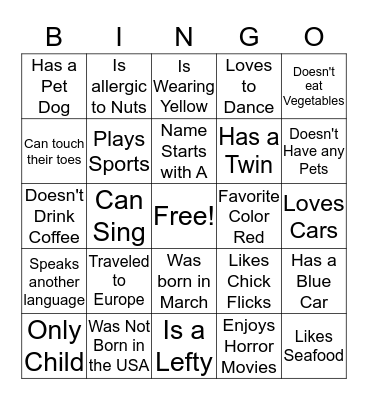 Find Someone Who... Bingo Card