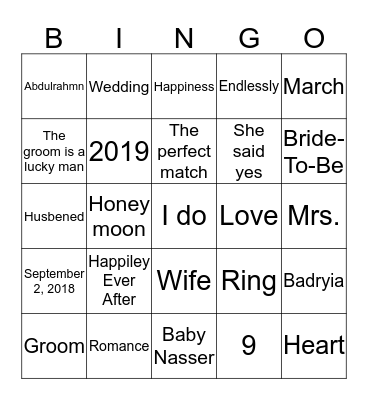 B | A Bingo Card