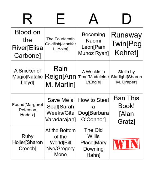 BOOK WARRIORS BINGO Card