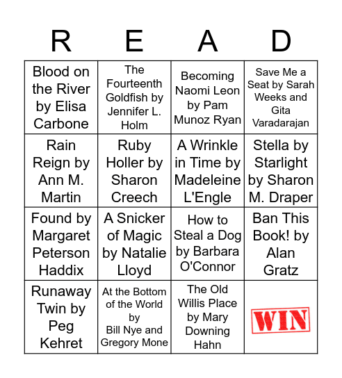 BOOK WARRIORS BINGO Card