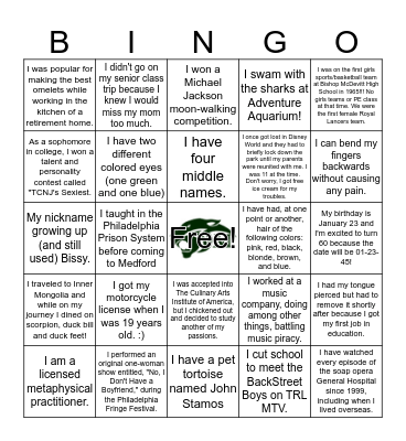 Faculty Fun Facts Bingo Card