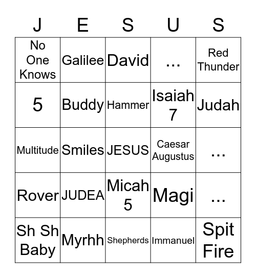 THE REASON FOR THE SEASON IS Bingo Card