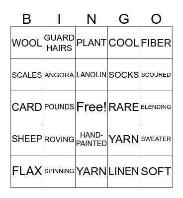 YARN Bingo Card