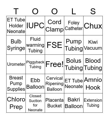 OB Tools Bingo Card