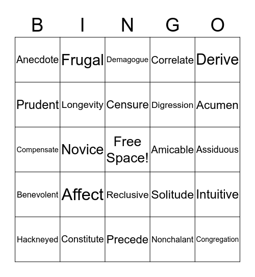 Avid Bingo Cards  Bingo Card