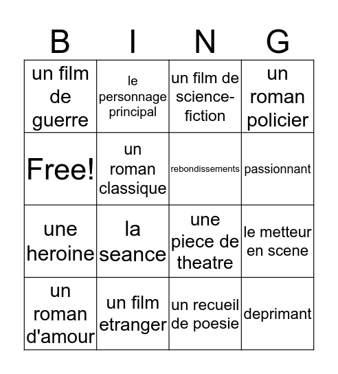 Fr. 3 & 4 - Ch. 9, Voc. 1 Bingo Card