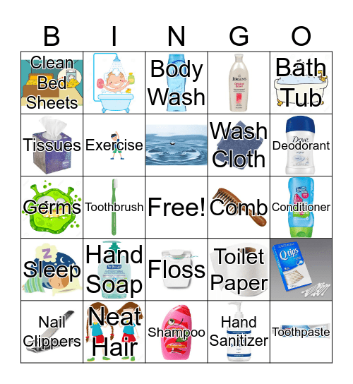 Health & Hygiene Bingo Card