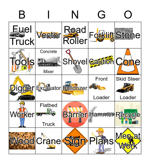 Construction Bingo Card