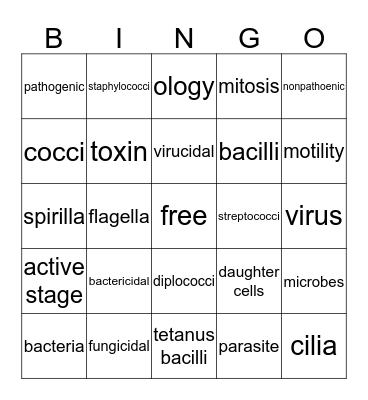 Ch 5 Principles of Infection Bingo Card