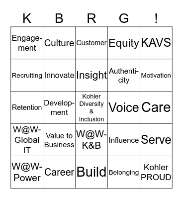 BRG Chowdown Bingo Card