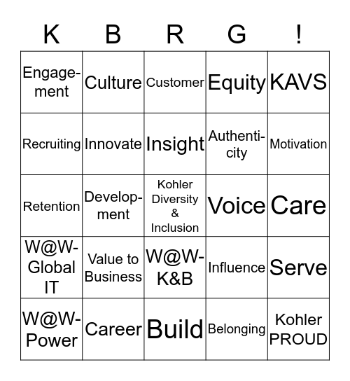 BRG Chowdown Bingo Card