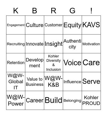 BRG Chowdown Bingo Card