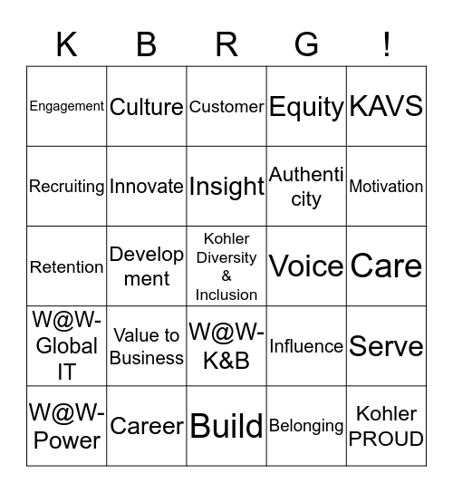 BRG Chowdown Bingo Card