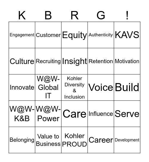 BRG Chowdown Bingo Card