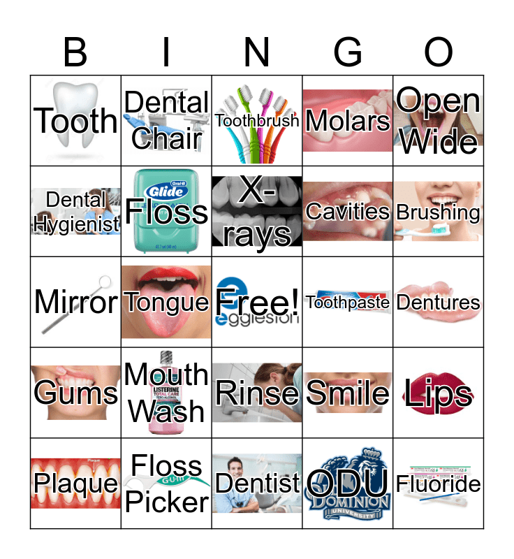 Oral Health Bingo Card
