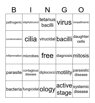 Ch 5 Principles of Infection Bingo Card