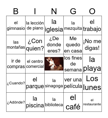 Vocabulario y gramática Bingo Card