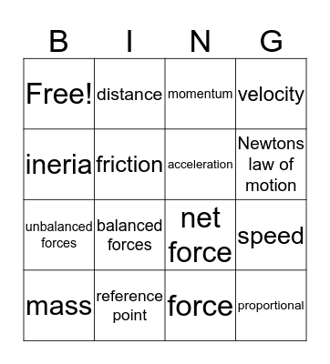 Science Bingo Card