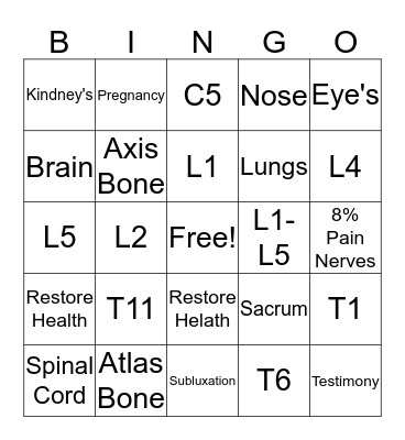 Dinner With Doc Bingo Card