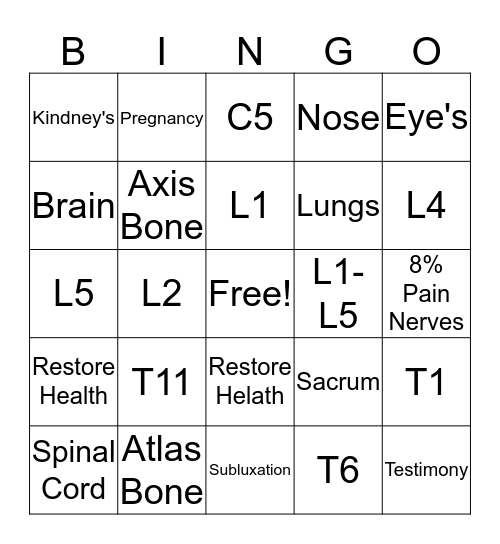 Dinner With Doc Bingo Card