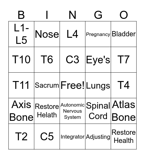 Dinner With Doc Bingo Card