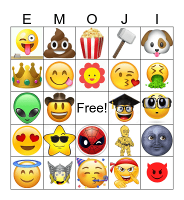 Emoji Bingo Cards on Bingo Baker