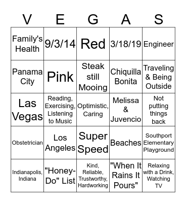Lucky in Love: Megan & Felipe Bingo Card