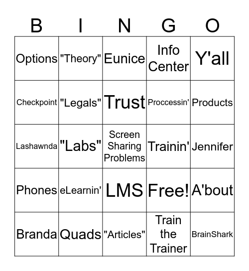 Invesco Conference Call BINGO Card