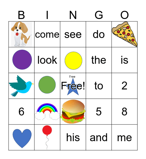 K-1 Bingo Card