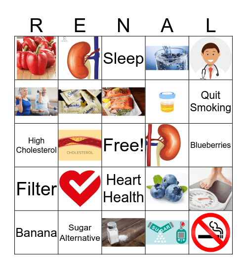 Kidney Bingo Card