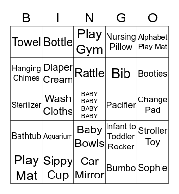 Panchal Baby Diva BINGO Card