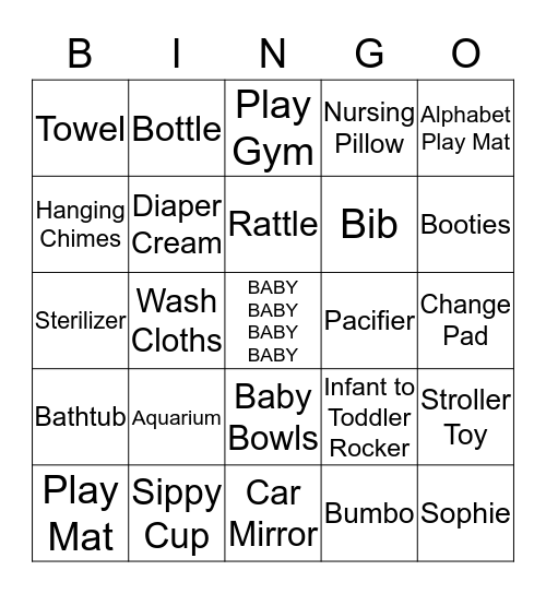 Panchal Baby Diva BINGO Card