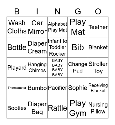 Panchal Baby Diva BINGO Card