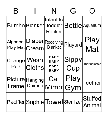 Panchal Baby Diva BINGO Card