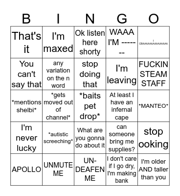 MATEO BINGO Card