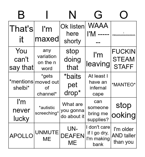 MATEO BINGO Card