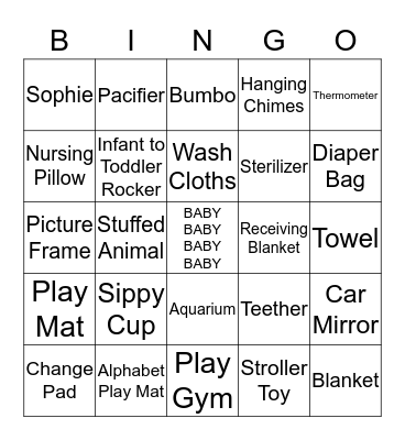 Panchal Baby Diva BINGO Card