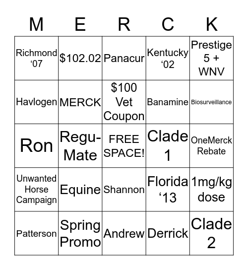 We Love Patterson Vet Supply Bingo Card
