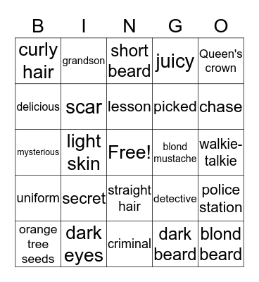 CLIL SM4b Unit 5, Vocabulary Jingo Bingo Card