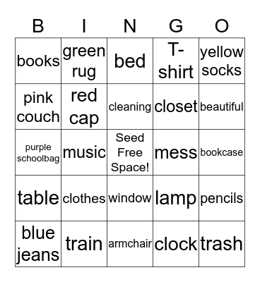 CLIL SM2b, Unit 5, Vocabulary Jingo Bingo Card