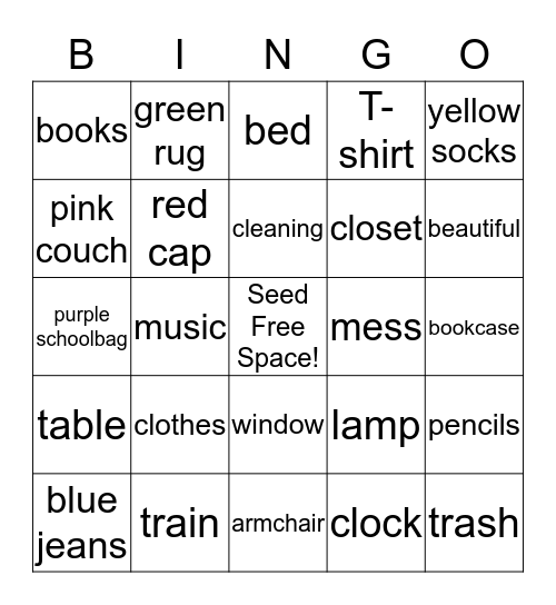 CLIL SM2b, Unit 5, Vocabulary Jingo Bingo Card