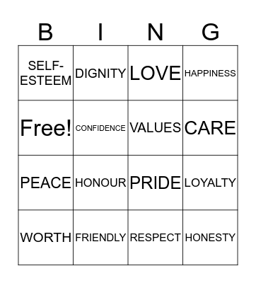 DIGNITY ACTION DAY BINGO Card