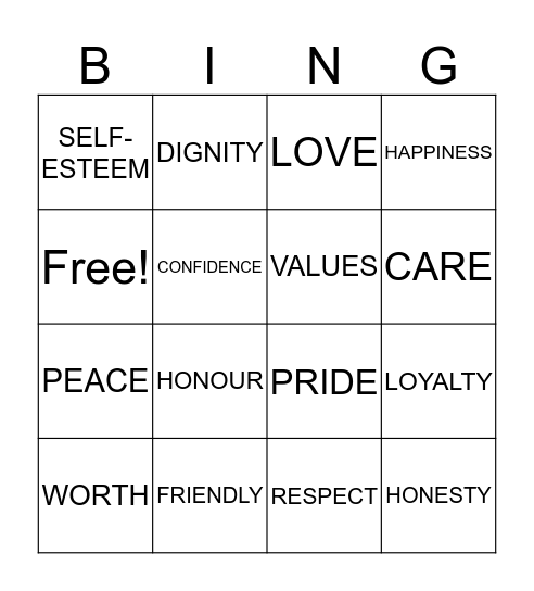 DIGNITY ACTION DAY BINGO Card