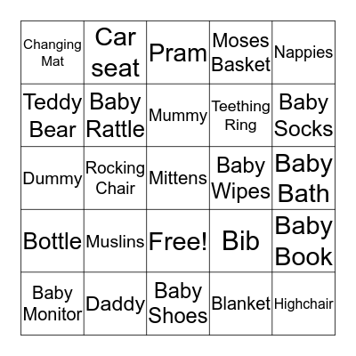 Jes's Baby Shower Bingo! Bingo Card