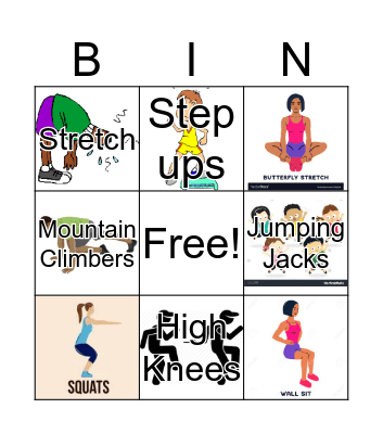 Fitness Bingo Card