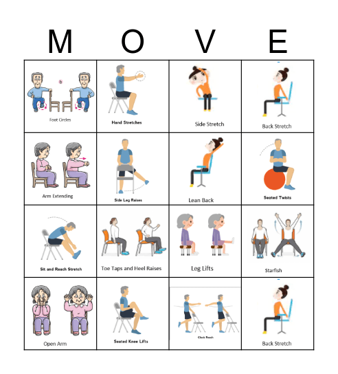 Chair Activity Bingo Card