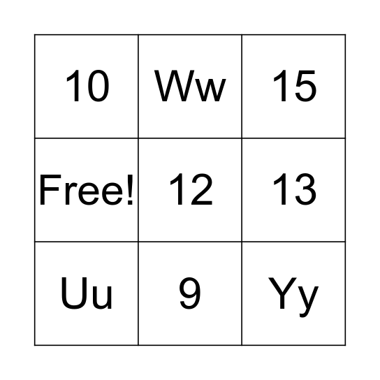 Leighton Bingo Card