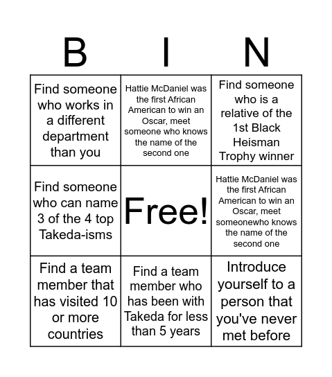 BINGO Card